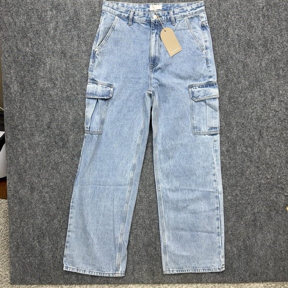 Meshki Denim - Meshki Jagger Relaxed Denim Cargo wide leg Jeans Women's size Small 30x31